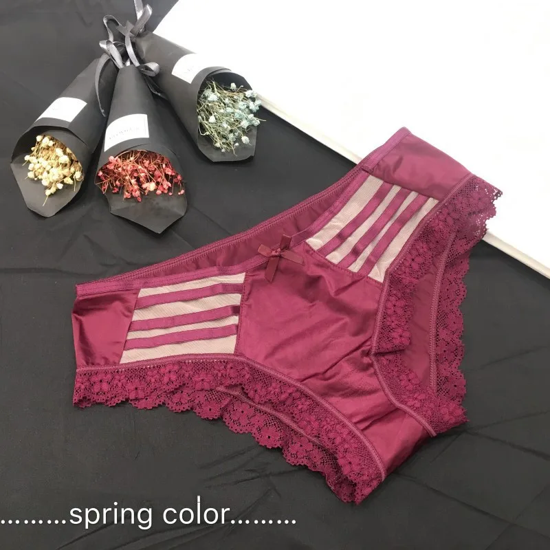 3 Pcs/lot Japanese and Korean sexy quick dry ice silk low-waisted panties transparent seamless triangle panties LVFAN BS018