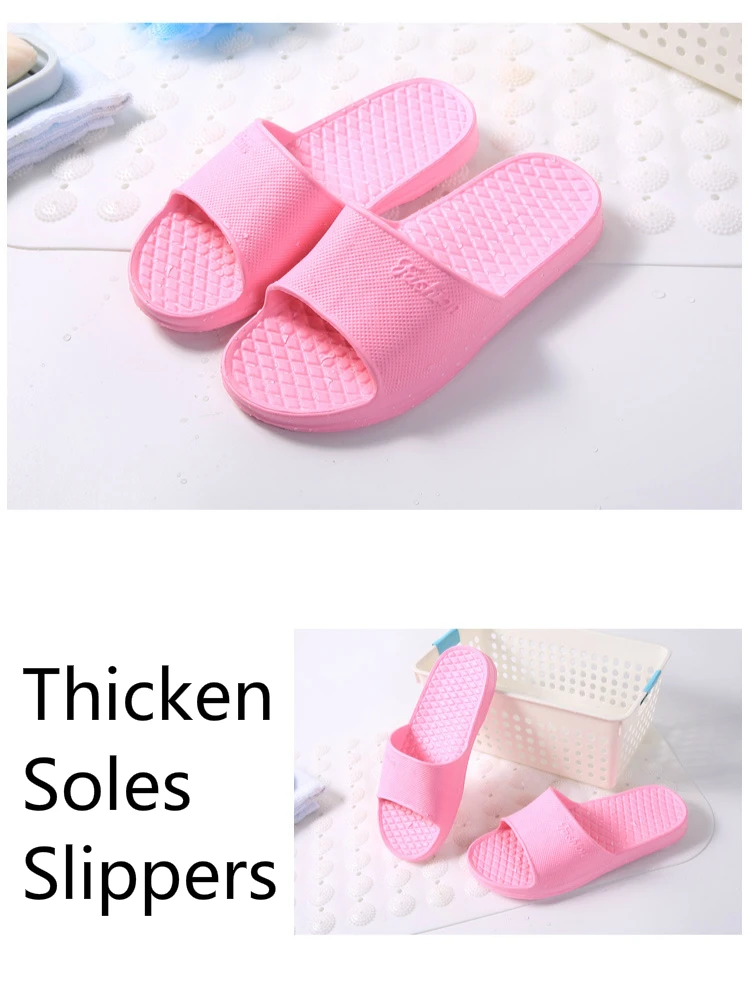 Unisex Home Slippers Summer Indoor Floor Non-slip Slippers Couple Family Women and Men Hotel Bathroom Bath Sandal Slippers
