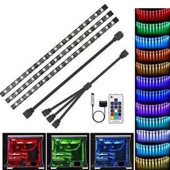 

RGB Gaming Magnetic LED Strip Light RGB 12V Aura Sync SATA 17key RF remote Control PC Computer Case Backlight Bias lighting 2M