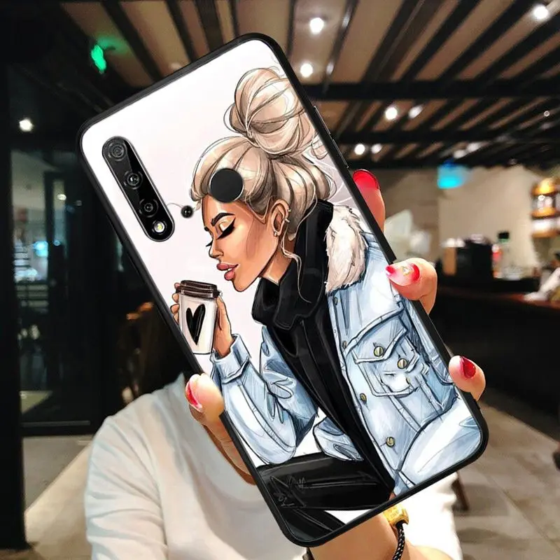 Yinuoda ОК, но сначала кофе и надписью «Girl Boss» чехол для телефона для huawei P20 P30 P20Pro P20Lite P30Lite Psmart P10 9lite