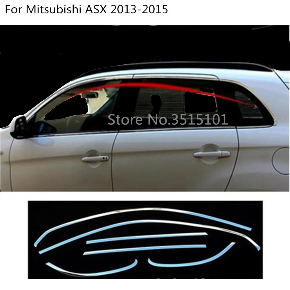 Для Mitsubishi ASX 2013 тюнинговая Автомобильная накладка из нержавеющей стали Стекло окно декоративная подушка средняя стойка отделка капота