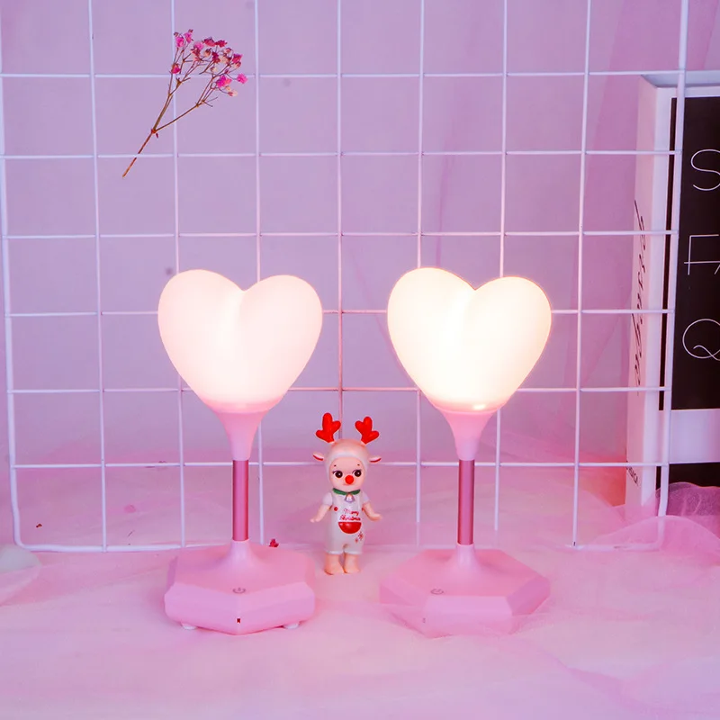 

Creative Heart Touch Silicone Night Lamp Children Sleep Charging-Regulation Feeding Eye Protection Bedroom Bedside Table Lamp