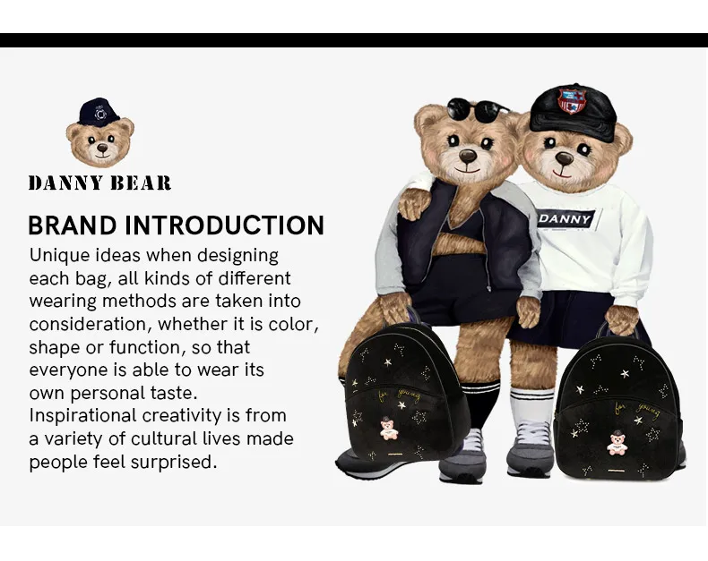 Danny Bear серия букв женская сумка через плечо Повседневная модная сумка на плечо Vogue DTB9916007-205Z