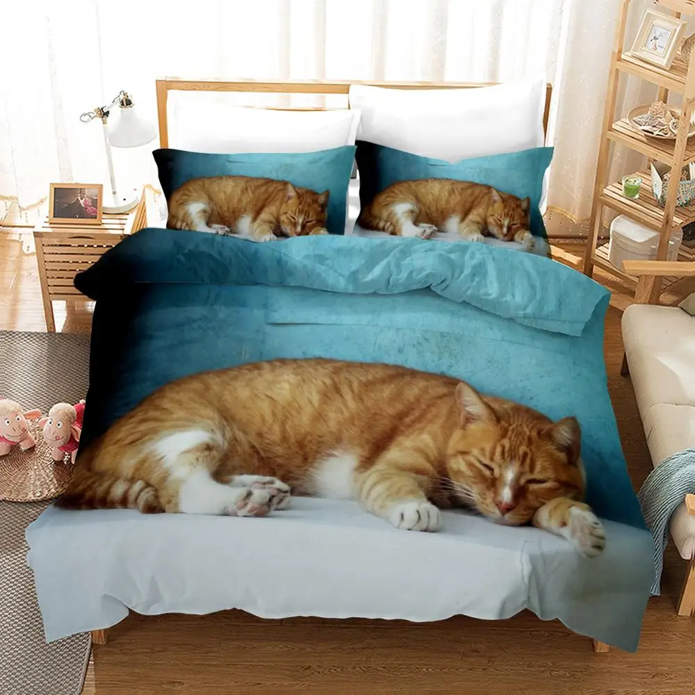Bedding Set 3D Cat comforter bedding sets Home Bed Line Duvet Cover Set Single Twin Double Full Queen King Kid Room bed sheet