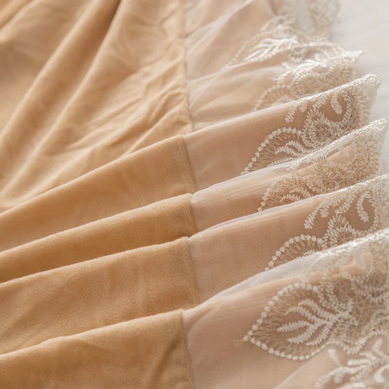 Платье принцессы кружевное постельное покрывало кровать юбка наволочка 1/3 вельветовые наборы из двух изделий для девочек из плотной ткани постельное белье, простыня свадебных постельных принадлежностей украшения дома