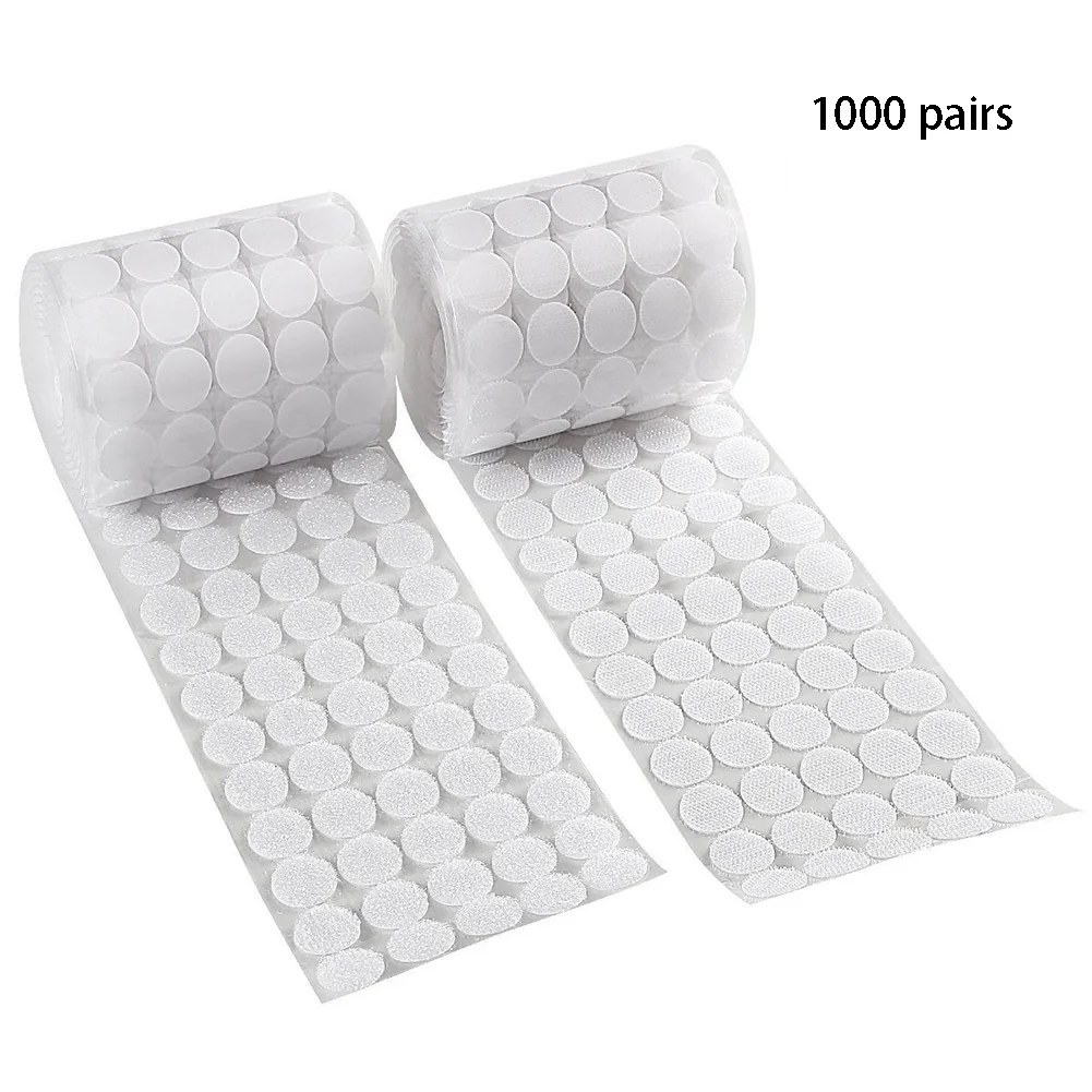 1000 пар ремесел принадлежности петля крюк DIY самоклеющиеся ленты в горошек Круглый школьные канцелярские крепежи классная липкая задняя магия