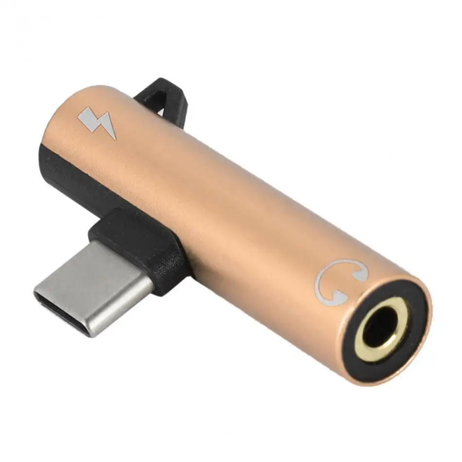 Cherie type C 3,5 мм разветвитель AUX адаптер для зарядки наушников для huawei samsung Xiaomi Oneplus наушники 2 в 1 USB C аудио зарядка - Цвет: Золотой