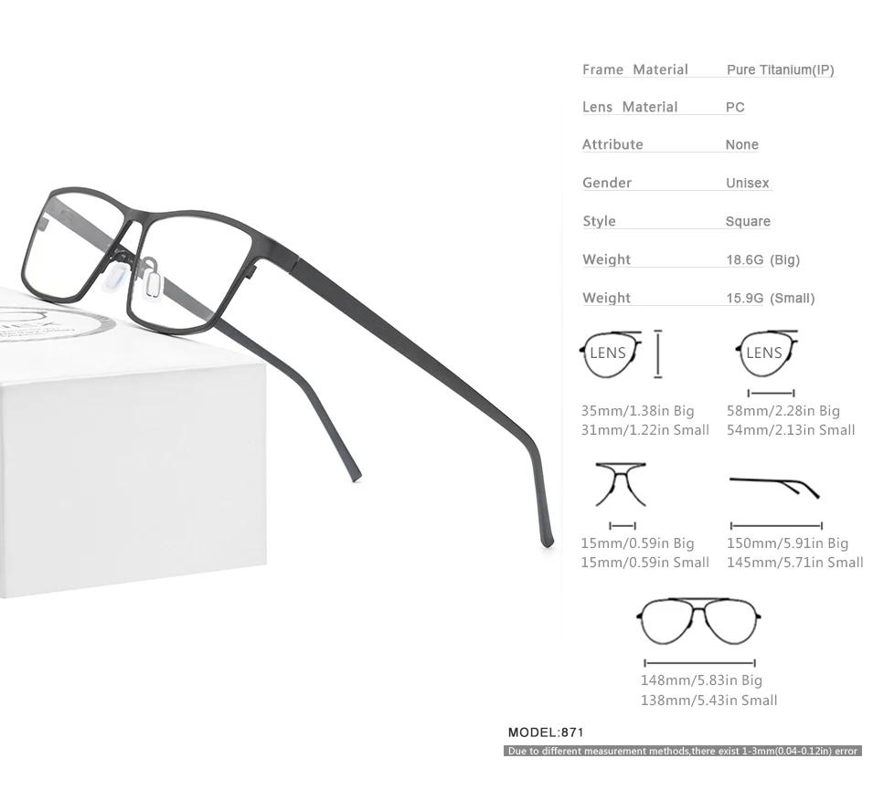 FONEX, оправа для очков из чистого титана, мужские очки для глаз по рецепту, для мужчин, квадратные очки, мужские Оптические Оправы для близорукости, очки 871