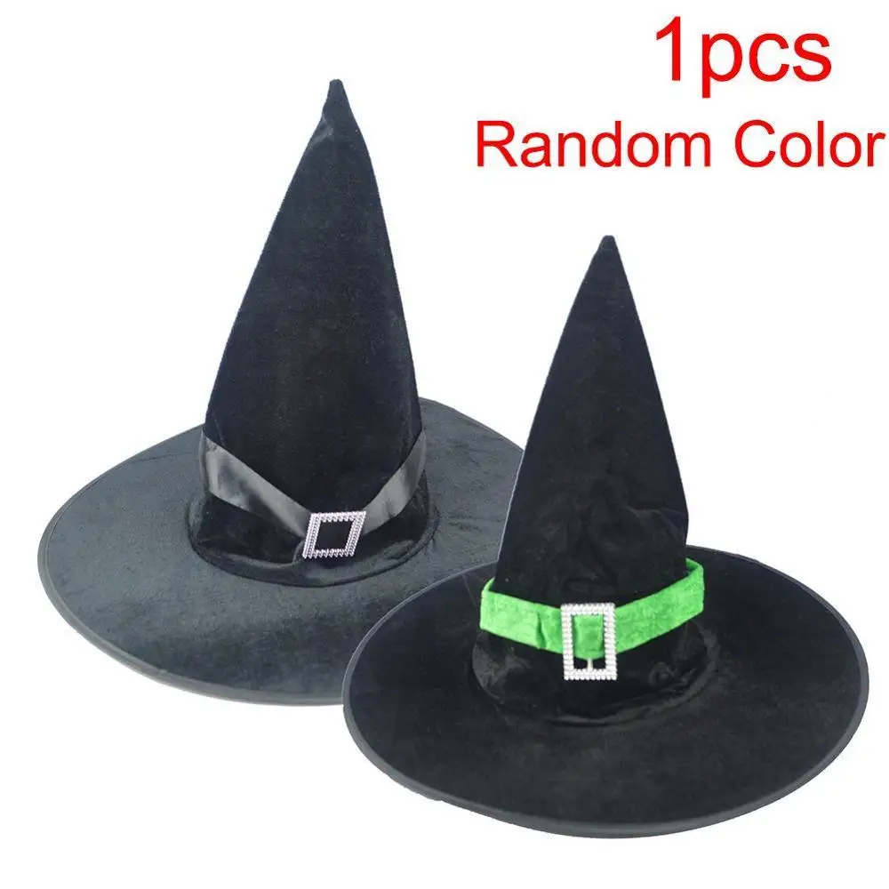 Вечерние шляпа велюр ведьма колдунья шляпа на Хэллоуин Hallowen модель нарядное платье аксессуар к костюму для вечеринки