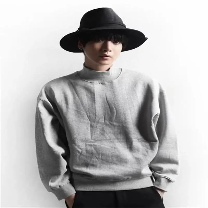 Men's Long Sleeve Hoodie Spring And Autumn New Korean Half High Collar Fashion Casual Versatile Loose Large Size Hoodie