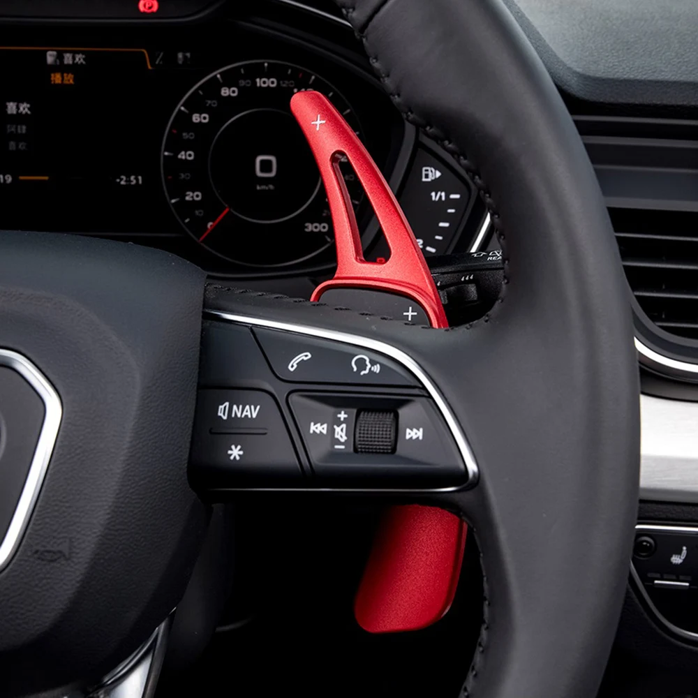Shift Paddles For Audi Sline Quattro RS Q3 Q5 Q7 S3 S5 SQ5 SQ7 R8 A3 A4 A5 A6 A7 S4 TT TTS Car Steering Wheel Extend DSG Sticker steering wheel paddle extension