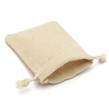 

50Pcs NATURAL SMALL LINEN DRAWSTRING BAG POUCH GIFT PACK SACK JEWELLERY HOT NEW