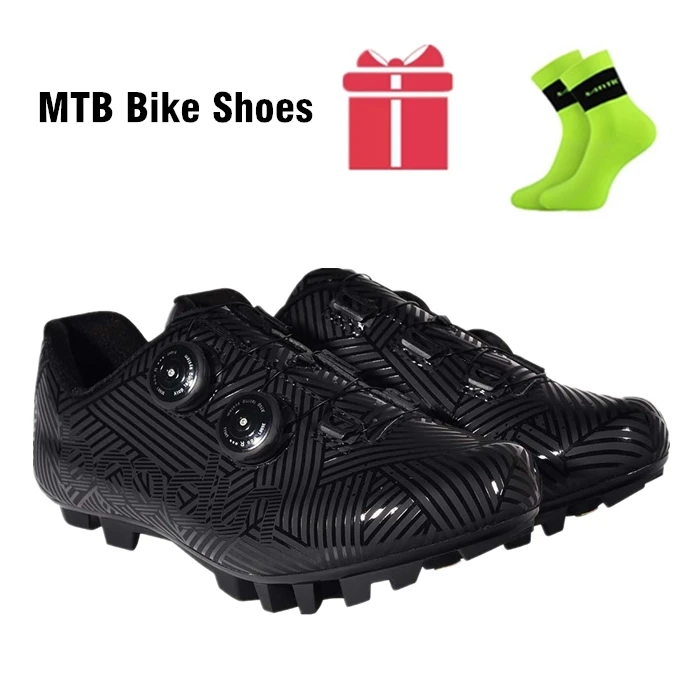 MTB Black Кроссовки, обувь для велоспорта, дышащая и водонепроницаемая обувь для горного велосипеда, гоночная обувь для горного велосипеда, обувь для велоспорта, самофиксирующаяся обувь, спортивная обувь для велоспорта - Цвет: MTB Black