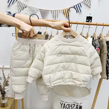 

Baby Clothes Down Jackets Sets 2020 Winter New Kids Girls Thick Pullovers Warm Jacket+down Pants 2pcs Set Toddler Warm Suit 2-6Y