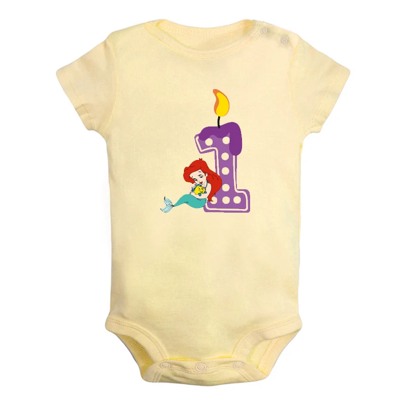 ifBaby2819Y Милая Одежда для новорожденных девочек и мальчиков с надписью «I'm 1 Year Little Merida» на первый день рождения комбинезон с короткими рукавами, Подарочный костюм - Цвет: ifBaby2819Y