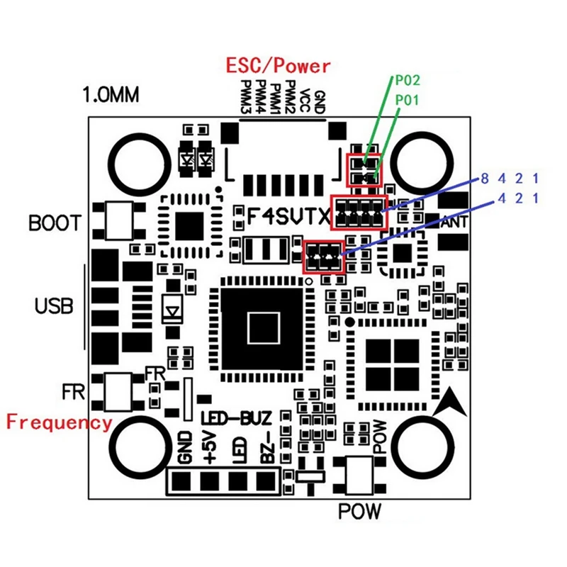 F4-SVTX STM32F411C Контроллер полета интегрированный 5,8G 48CH 25/100/200MW переключаемый VTX OSD 20X20 мм для RC моделей Квадрокоптер части