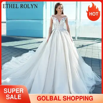 PRECIO ESPECIAL  ❤️ ETHEL ROLYN-Vestido De Novia corte en A, con apliques románticos, escote Corazón, manga larga, catedral, Princesa, 2020 - discount item 50% OFF Bodas y eventos