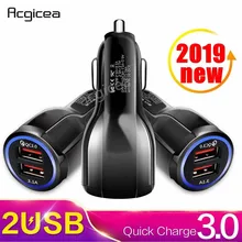 Автомобильное зарядное устройство Quick Charge 3,0 QC 3,0 Быстрая Зарядка адаптер двойной USB Автомобильное зарядное устройство для iphone Micro usb type C кабель зарядное устройство для телефона s