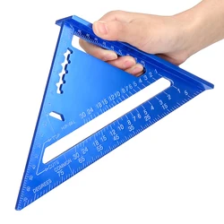Règle triangulaire en alliage d'aluminium de 7 pouces, règle de mesure métrique 0 180mm, rapporteur d'angle de Triangle carré pour le travail du bois 