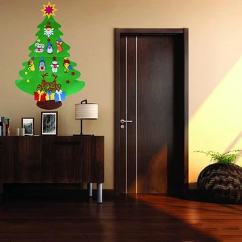 

New Kids DIY Stereo Felt Christmas Tree with Decorations Door Wall Hanging Felt Christmas Tree Set with Ornaments
