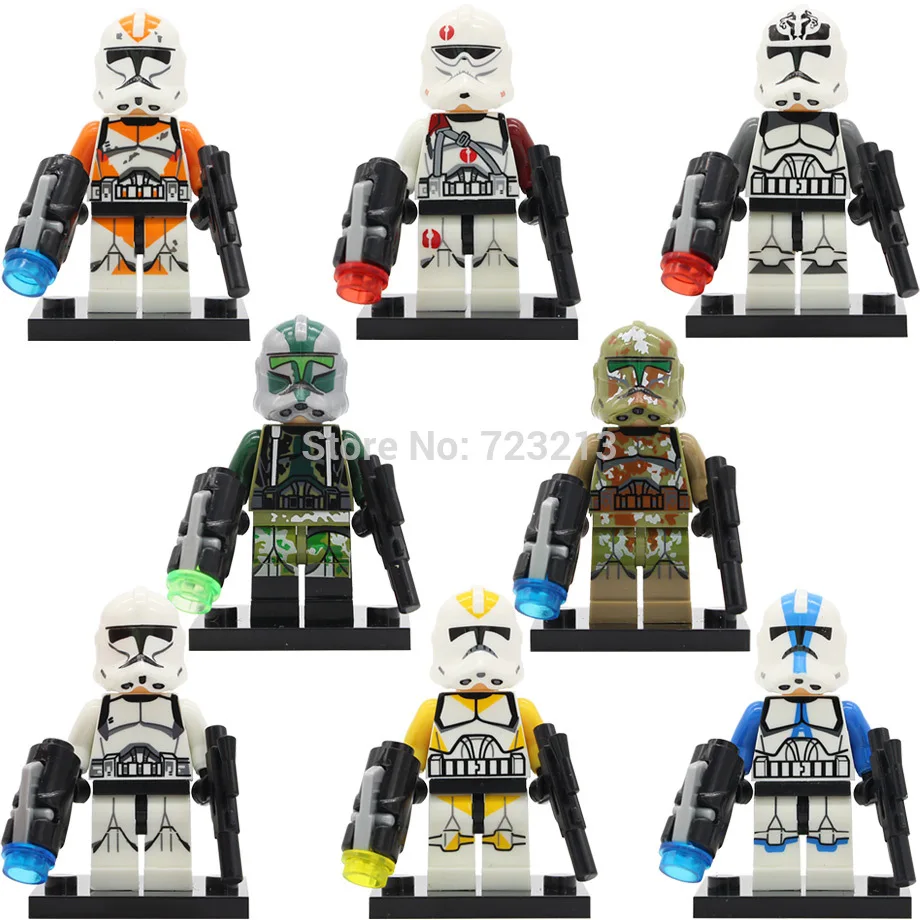 

Single Figure White Soldiers Starwars Wolf Pack Clone Yellow Utapau Clone Trooper Commander Neyo Building Blocks Set Toys