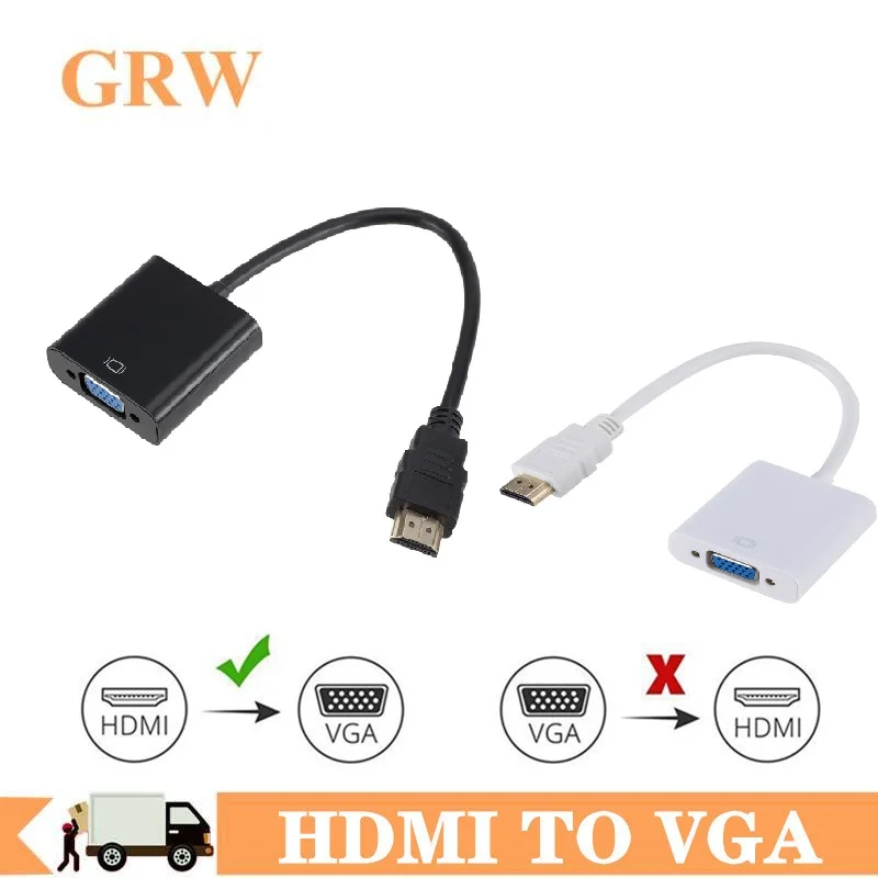 Converter Adapter Hdmi-To-Vga-Cable Grwibeou Analog Vga Female Digital for PC Laptop-Tablet