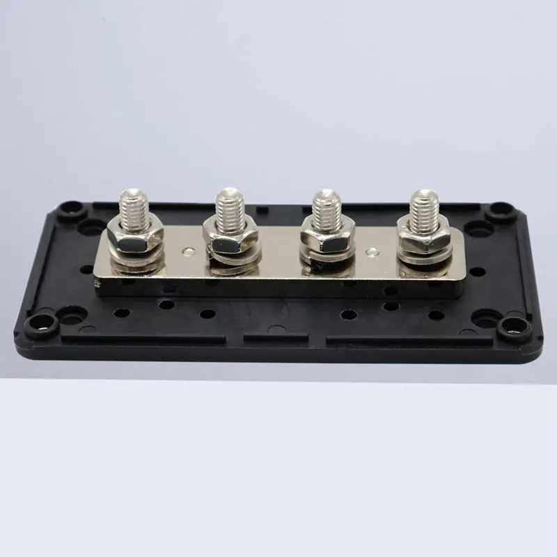 DC 48V 300A 4 Terminal Studs Busbar Power Distribution Block for Car Boat(Black