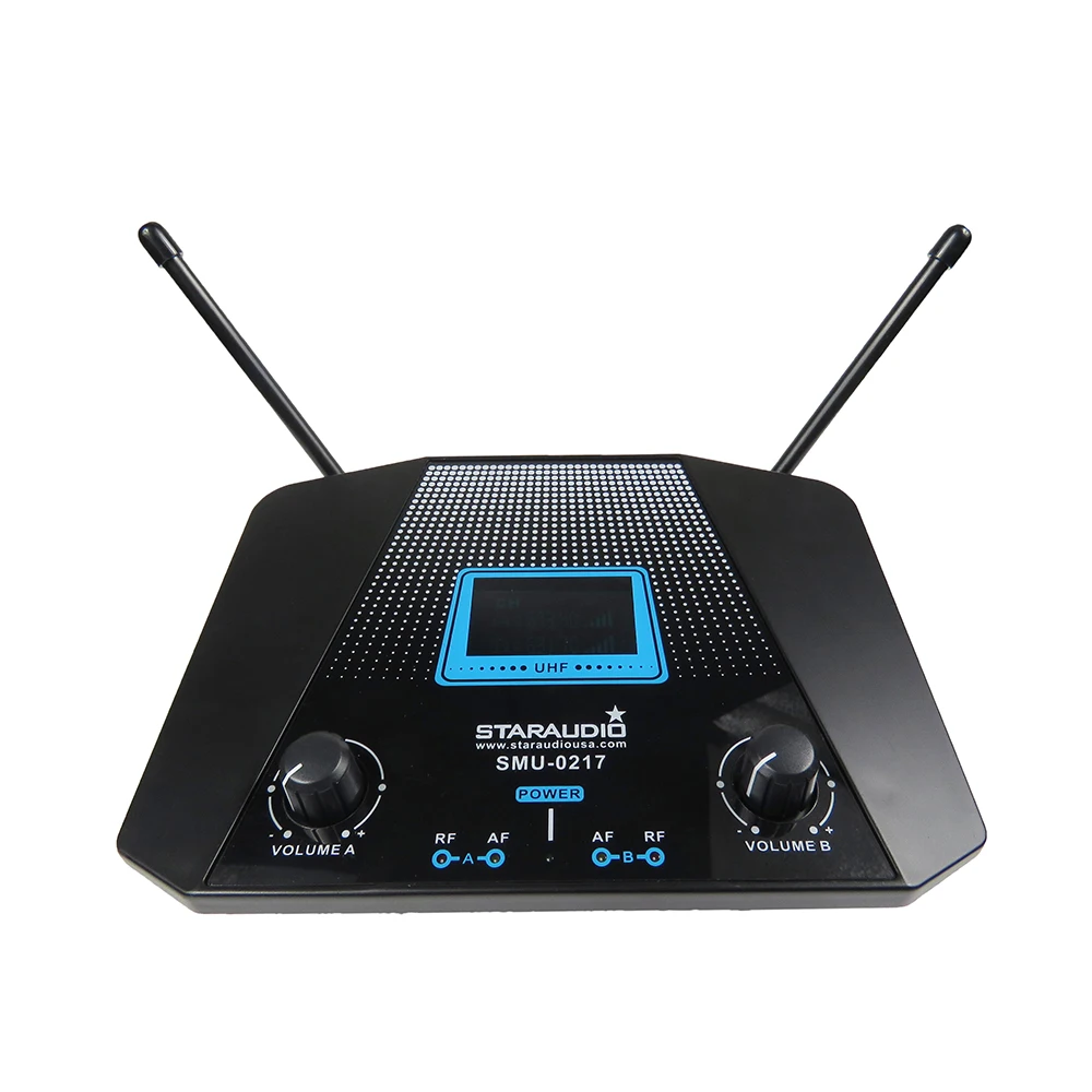 STARAUDIO 2 канала UHF Ручной беспроводной микрофон системы 2CH сценический церковный клуб KTV домашние вечерние микрофон караоке SMU-0217A