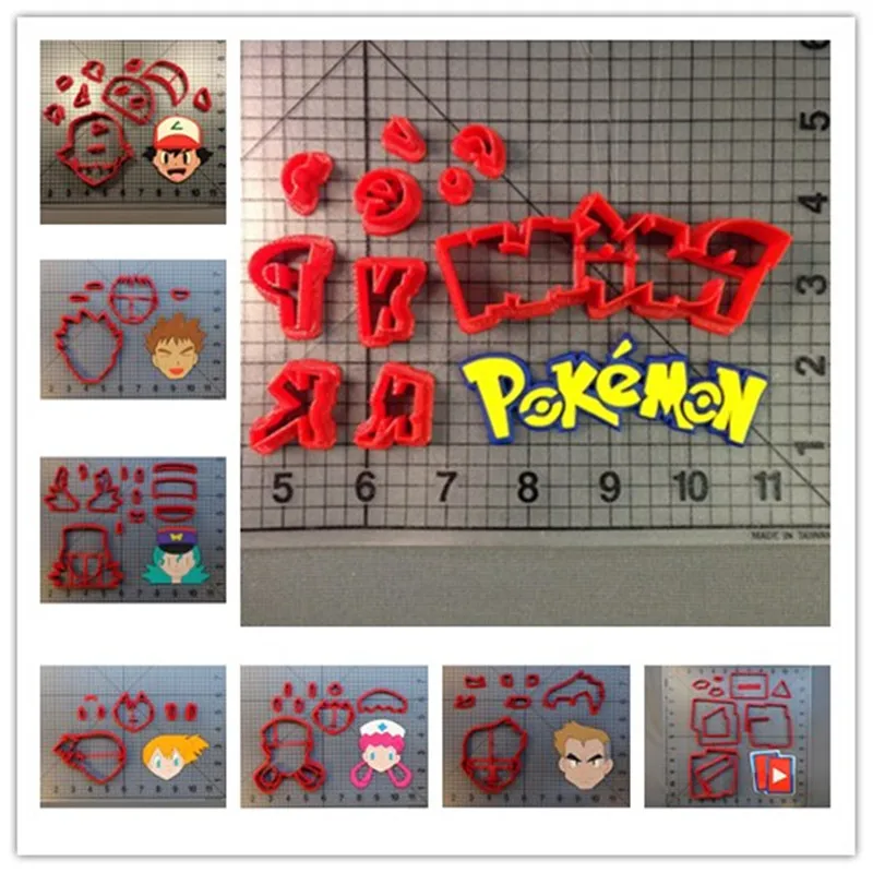 Персонаж игры Pokemoon Ball резак для печенья набор лица помадка украшения торта