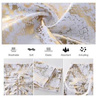 Elastic Snake Print Glitter Seamless Leggings Women Sexy Butt Lift High Waist Yoga Pants Fitness