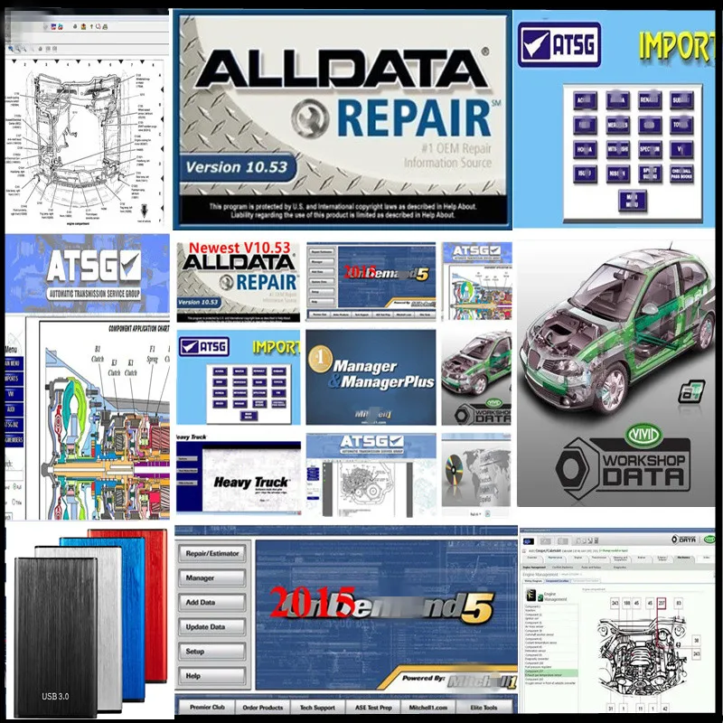 2020 горячая Распродажа Alldata все данные 10 53 Mit/Chell OD 2015 Авто Ремонт Программное