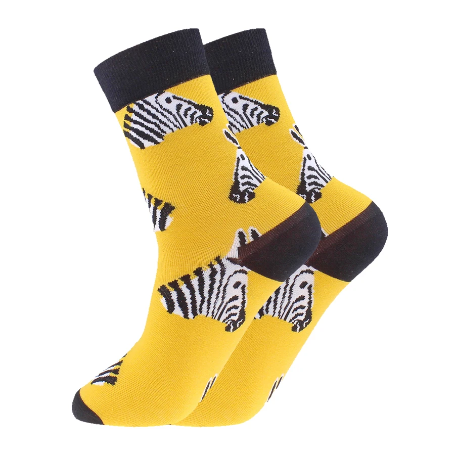zebra head Трендовые Модные Разноцветные Повседневные носки для молодых пар, носки с изображением животных Ele, мужские хлопковые носки для женщин и мужчин, забавные носки с рисунками из мультфильмов, Новинка осени - Цвет: zebra head
