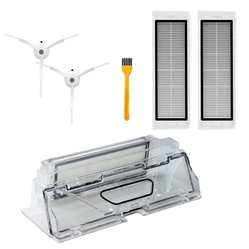 

Hot 6 Pcs Robot Vacuum Cleaner Parts Dust Bin Box with HEPA Filter Side Brush Replacements for Xiaomi Robotic Sweeper Mi Robot