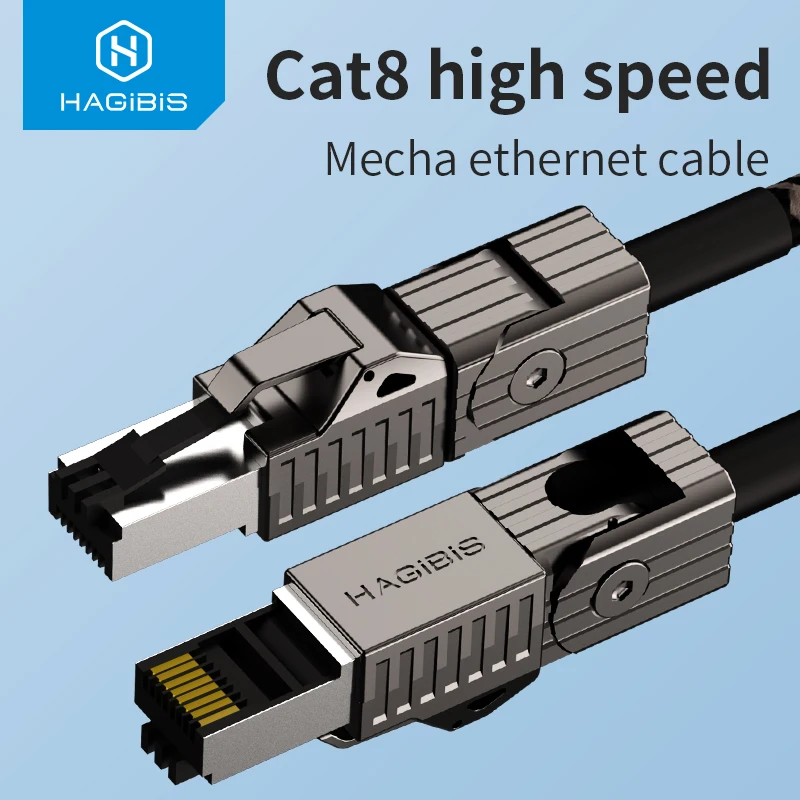 Hagibis Cat8 이더넷 케이블 초고속 RJ45 네트워크 케이블 40Gbps 패..