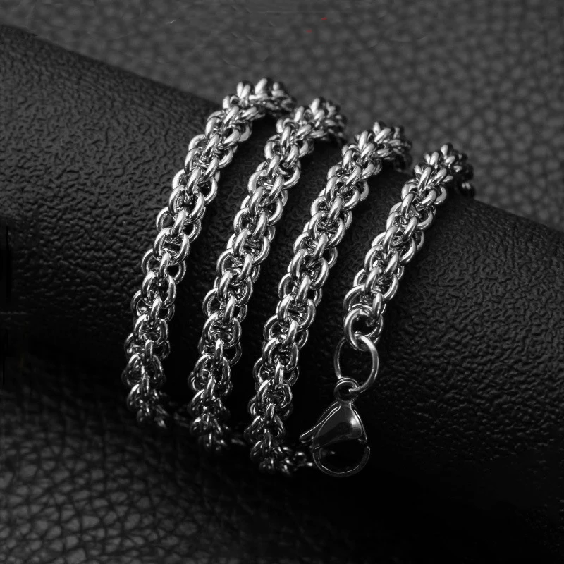 Модная цепочка с лепестками из титановой стали популярное ожерелье для мужчин и