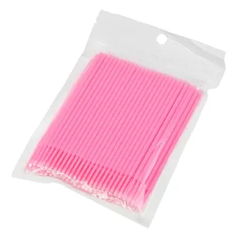 

100 Pcs Disposable Micro Brushes Cotton Swab Applicators Tube for Eyelash Extension Glue Removal Lashes Graft Tools