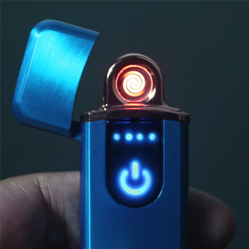Сенсорный индукционный экран USB ультратонкая электронная зарядка Зажигалка сенсорная ветрозащитная Бездымная сигарета аксессуары