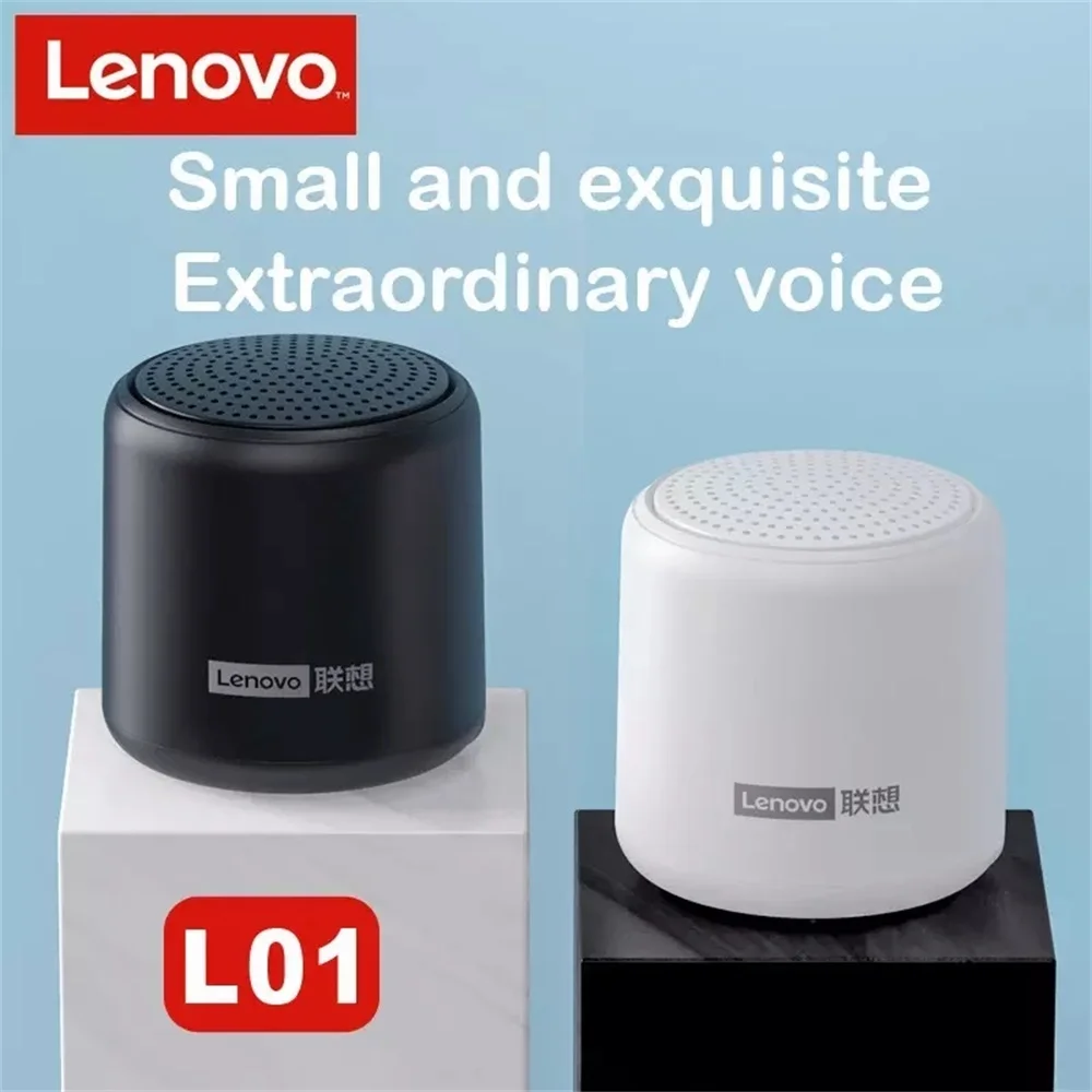 Lenovo-altavoz portátil L01 TWS con Bluetooth, minicolumna inalámbrica, estéreo, música, sonido envolvente, caja de graves, resistente al agua