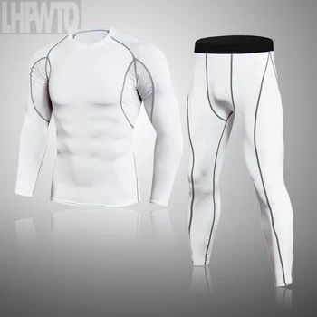 

Men Compression Thermal Underwear Suit Fitness Exercise Wicking Sportswear MMA Thermal clothing Mens Underwear Long Johns