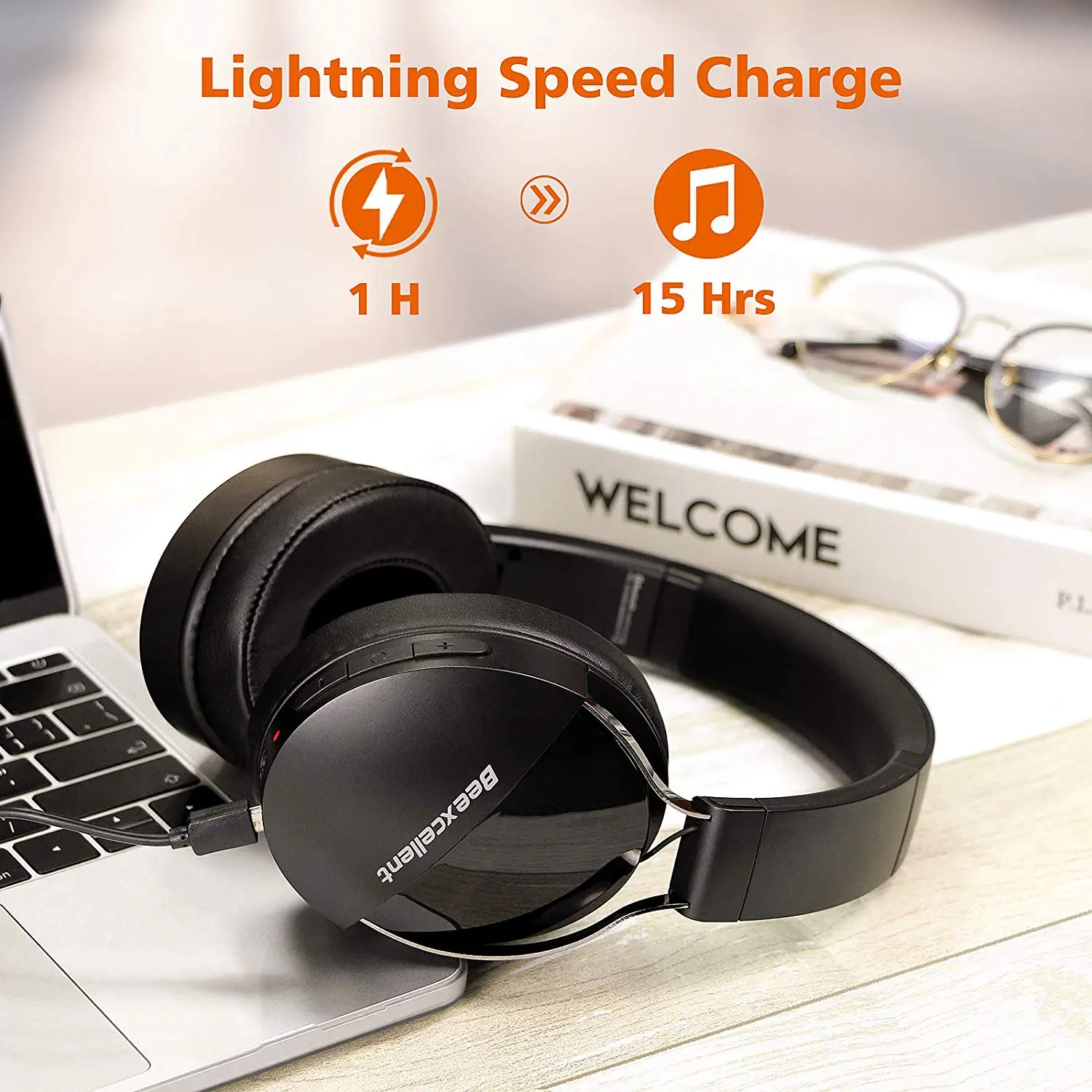 

Wireless Bluetooth Headphones Headset Active Noise Cancelling Over Ear Wired HiFi Monitors Headset Foldable Gaming Earphones