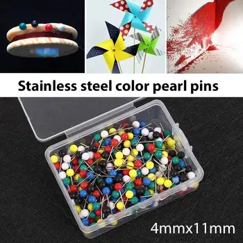 

DIY Sewing Pins Universal Mixed Color Stainless Steel Clothes Accessories Decoration DIY Head Pins Round Pearl Patchwork Crafts