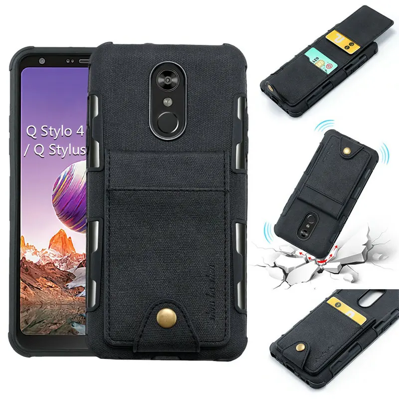 Чехол из ТПУ для LG V30 чехлы Etui Stylo 4 чехол Q слота карт задняя крышка Stylo4 тканевая
