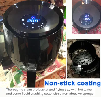 

1400W Electric Deep Fryer Air Fryer Digital LED Touch Screen Timer Temperature Control Power Air Fryer Eletric Air Frier