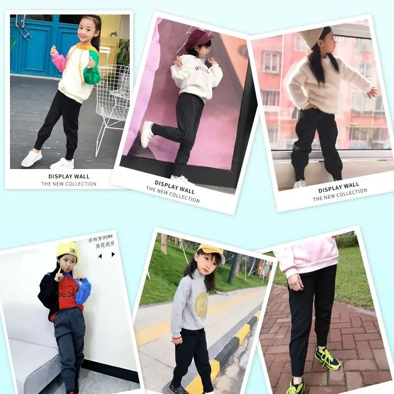 Plus Velvet Girls Carrot Pants Autumn And Winter New Spring And Autumn Fashion Casual Pants Children Boys Girls Sport Pants
