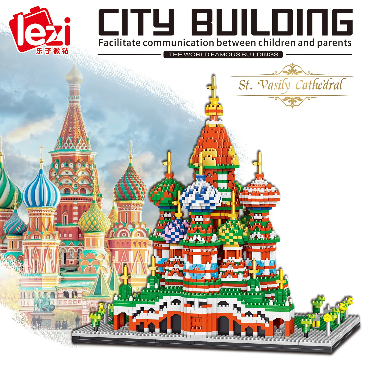 

4872pcs+ Russia Famous Architecture Saint Basil's Cathedral Building Blocks 3D Model Micro Diamond Bricks Toys For Collection