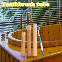 1PC Natural Bamboo Tube Eco-Friendly Toothbrush Case 21cm for Adult Health Oral Hygiene Travel Portable Toothbrush Holder 2