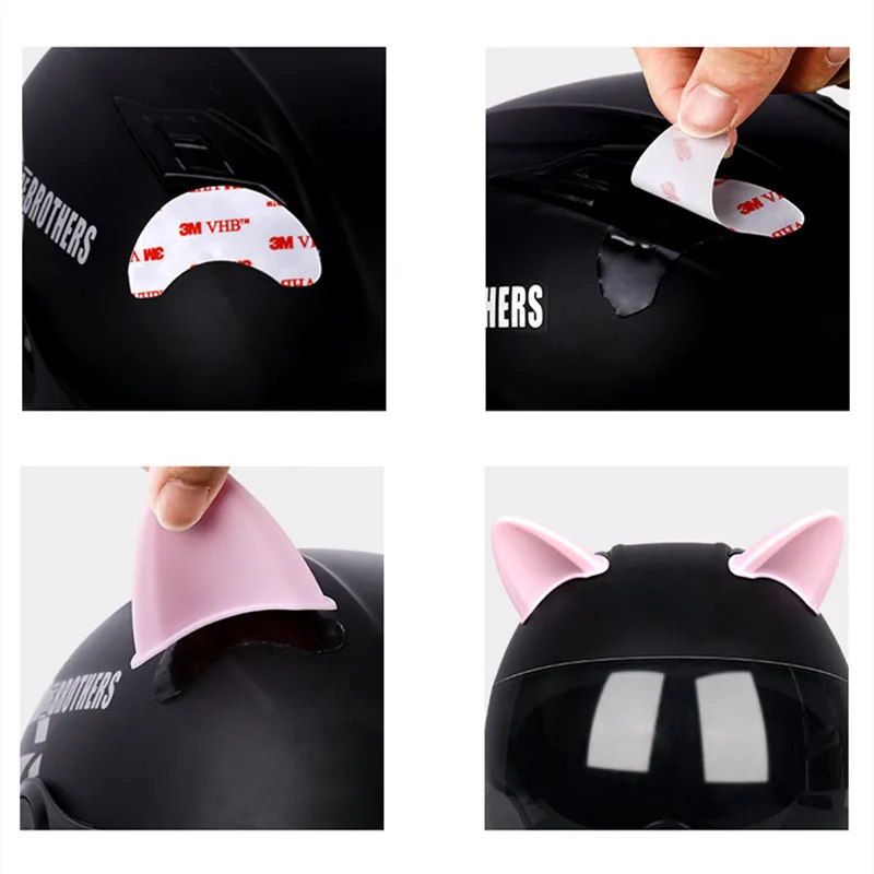 1 pcs Car motorcycle bike helmet cat beautiful ear decoration off-road motorcycle face full off-road helmet Car devil horns moto