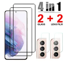 4 em 1 vidro temperado para samsung galaxy s21 plus s21 ultra protetor de tela câmera lente filme para samsung s21 plus vidro