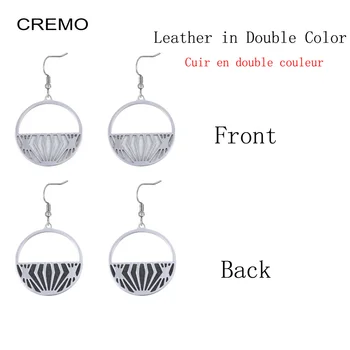 

Cremo Luxe Dangle Earrings for Women Stainless Steel Jewelry Reversible Leather Drop Earring boucle d'oreille femme Georgette