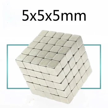

70/150/300pcs Powerful N35 Neodymium Magnets Super Strong Cuboid Cube Double Nickel Plated Rare Earth Magnets 5*5*5 mm